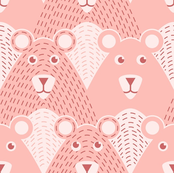 Cute Pink Bears Fun Animals for Kids