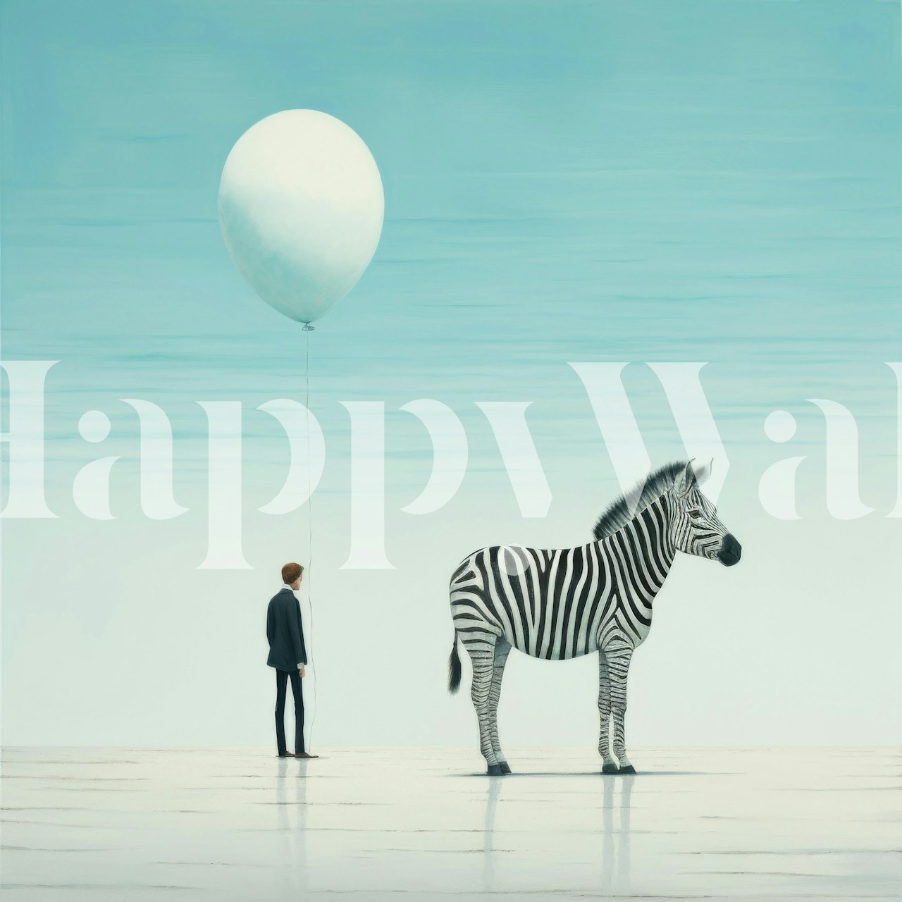 Minimal Zebra wallpaper in a modern setting