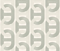 Retro Chain Loops (green beige) tapet