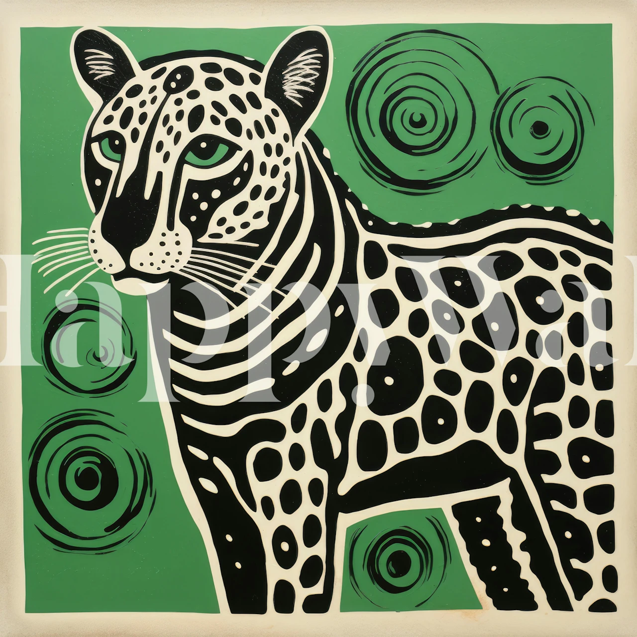 Folk Art Cheetah wallpaper in a room