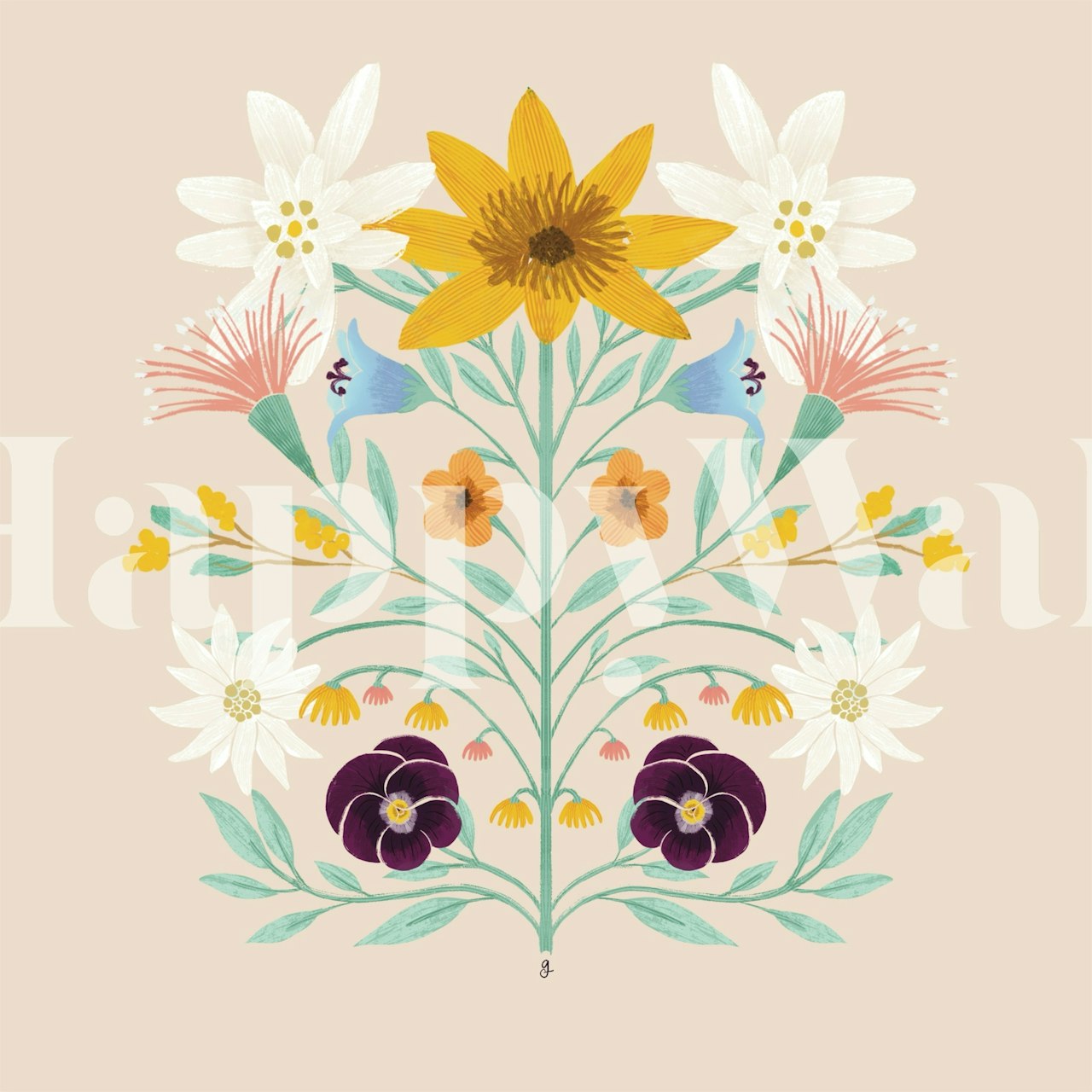 Tapeta Botanical Blossom Delight u sobi