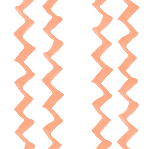 Coral Brushstroke Zigzag Line Stripes