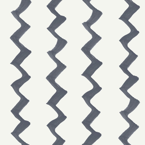 Charcoal Off-White Brushstroke Zigzag Lines