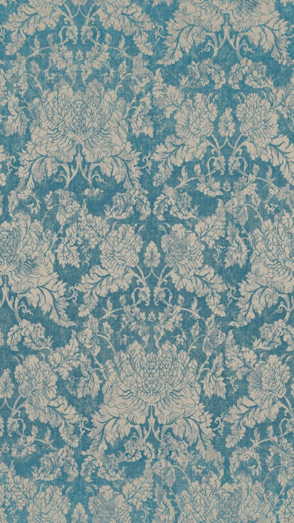 Shabby Chic Baroque floral damask - teal
