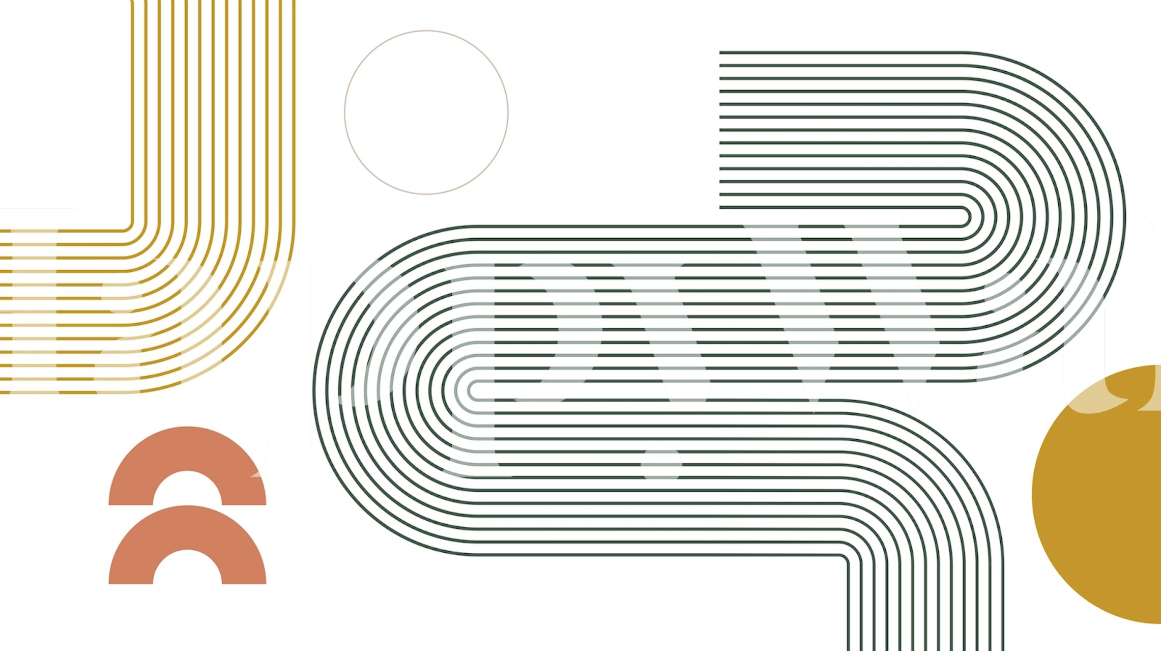 Geometric lines in earthy tones including black, gold, and terracotta wallpaper