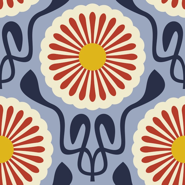 Chic Daisy Delight in Purple Red - S