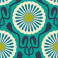 Chic Daisy Delight in Green - S carta da parati