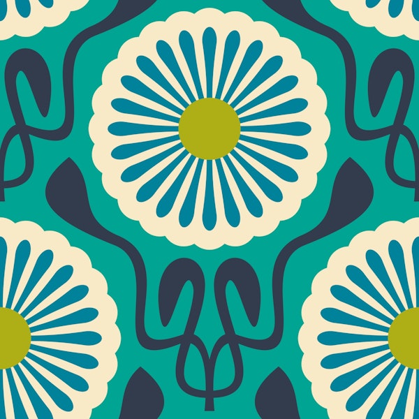 Chic Daisy Delight in Green - S