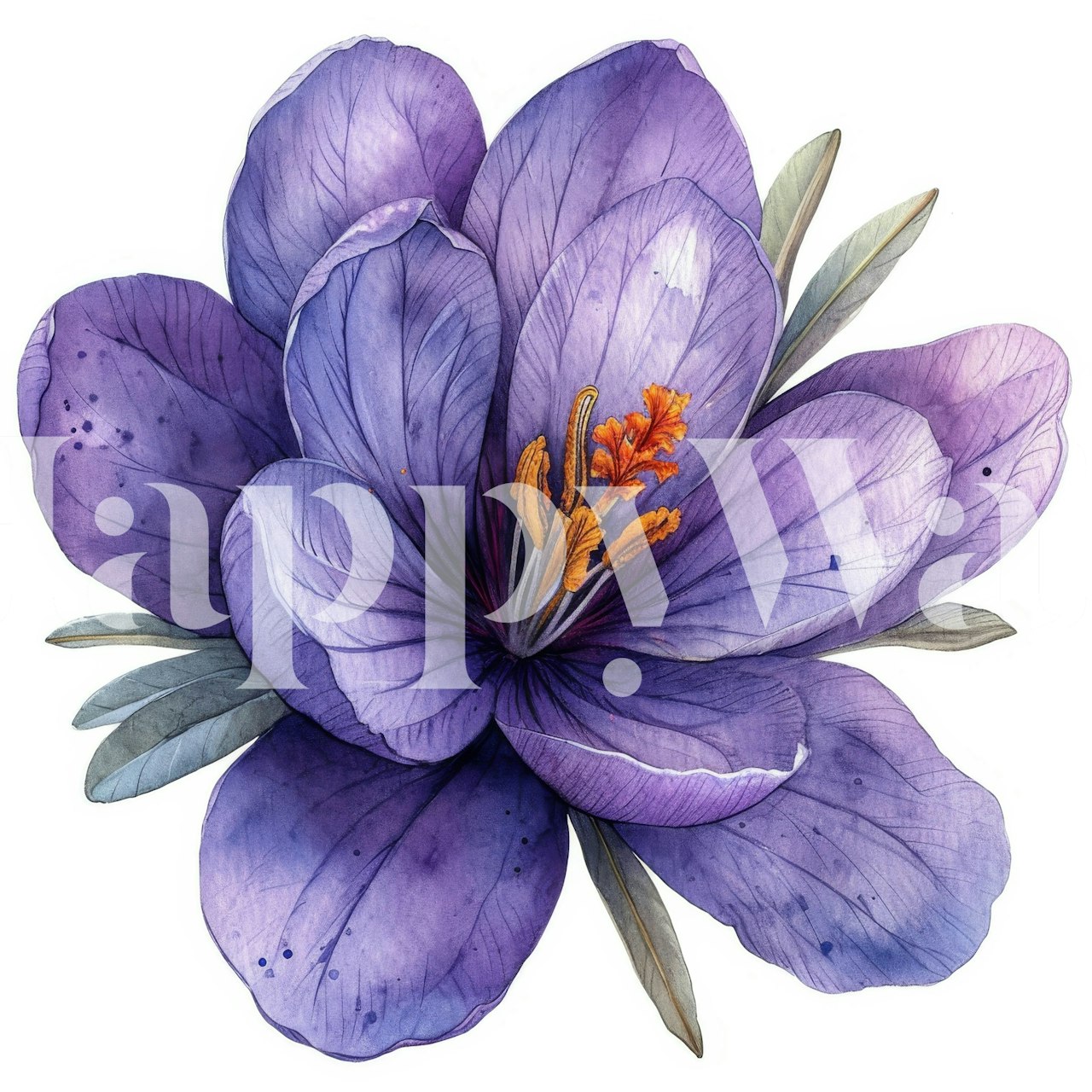 Crocus Whisper bloemenbehang in een kamer