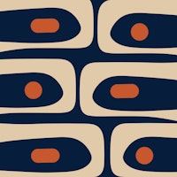 Minimalist Mid Century Modern Piquet Abstract tapet