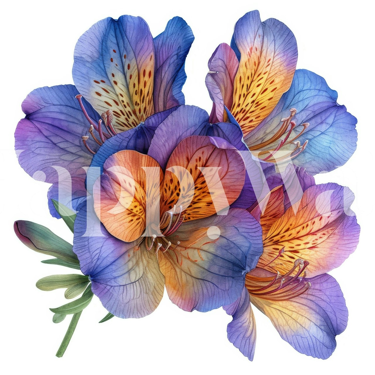 Freesia Whispers floral wallpaper in a room