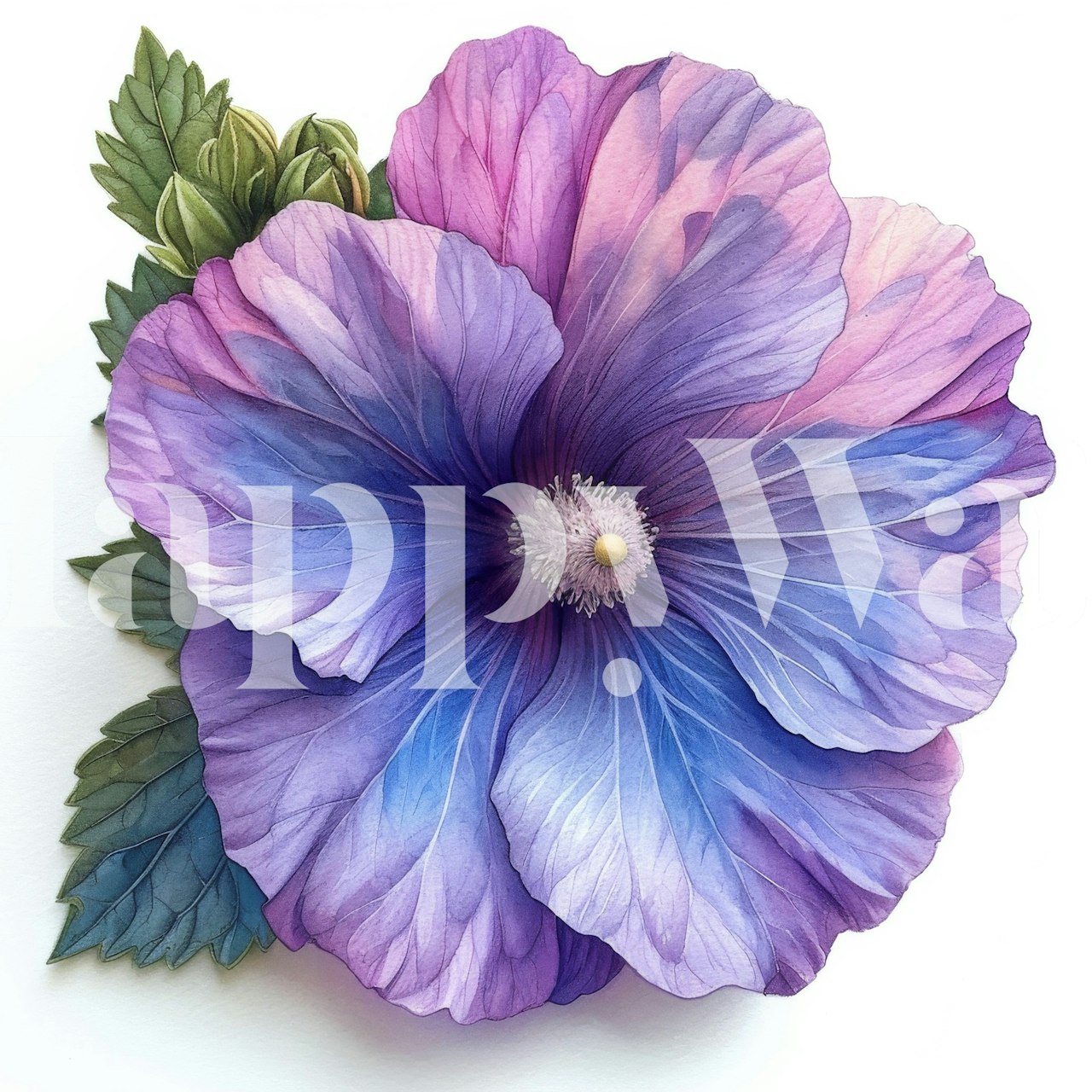 Hollyhock Whispers wallpaper in a room