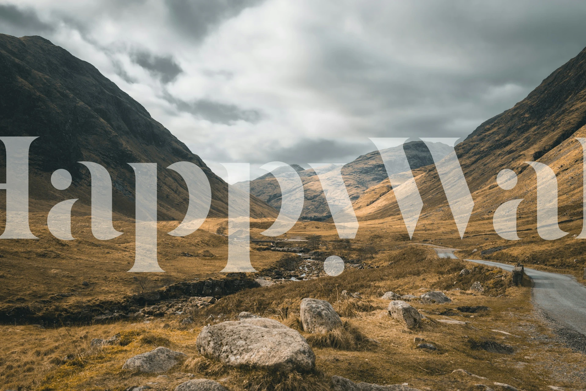 Scottish valley wallpaper in a room