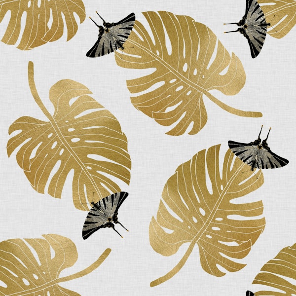 Butterfly & Monstera Leaf