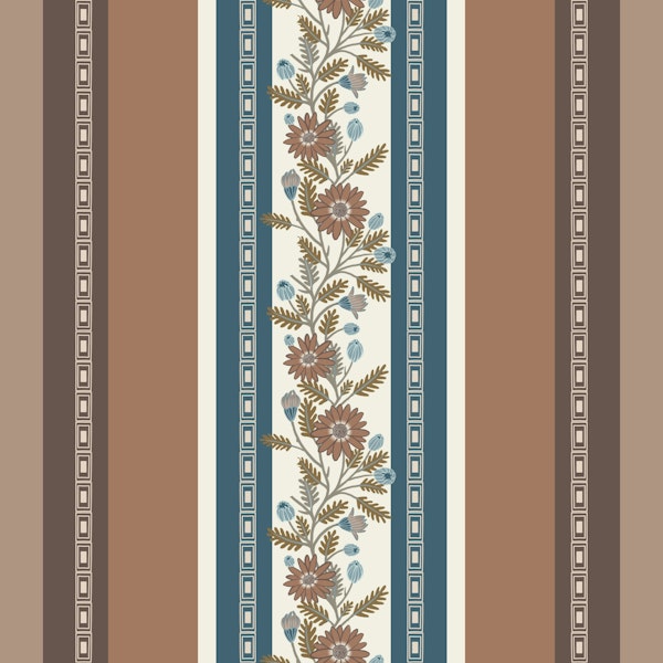 Warm toned botanical stripes