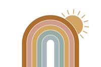 Boho Sun and Rainbow tapete