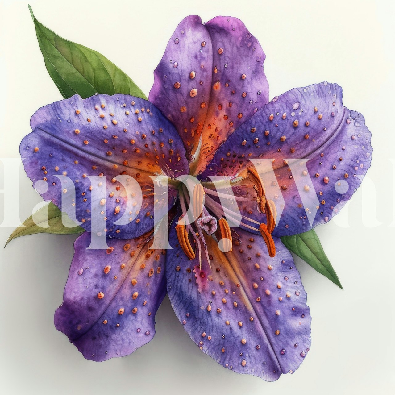 Toad Lily Bloom wallpaper design in a room