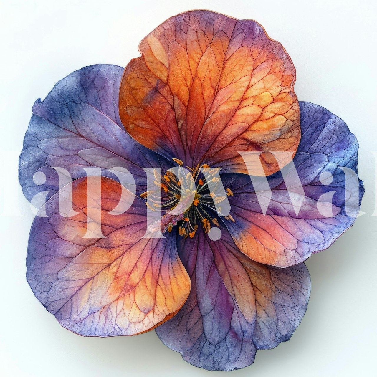 Ταπετσαρία Wallflower Bloom σε μια κομψή δωμάτιο