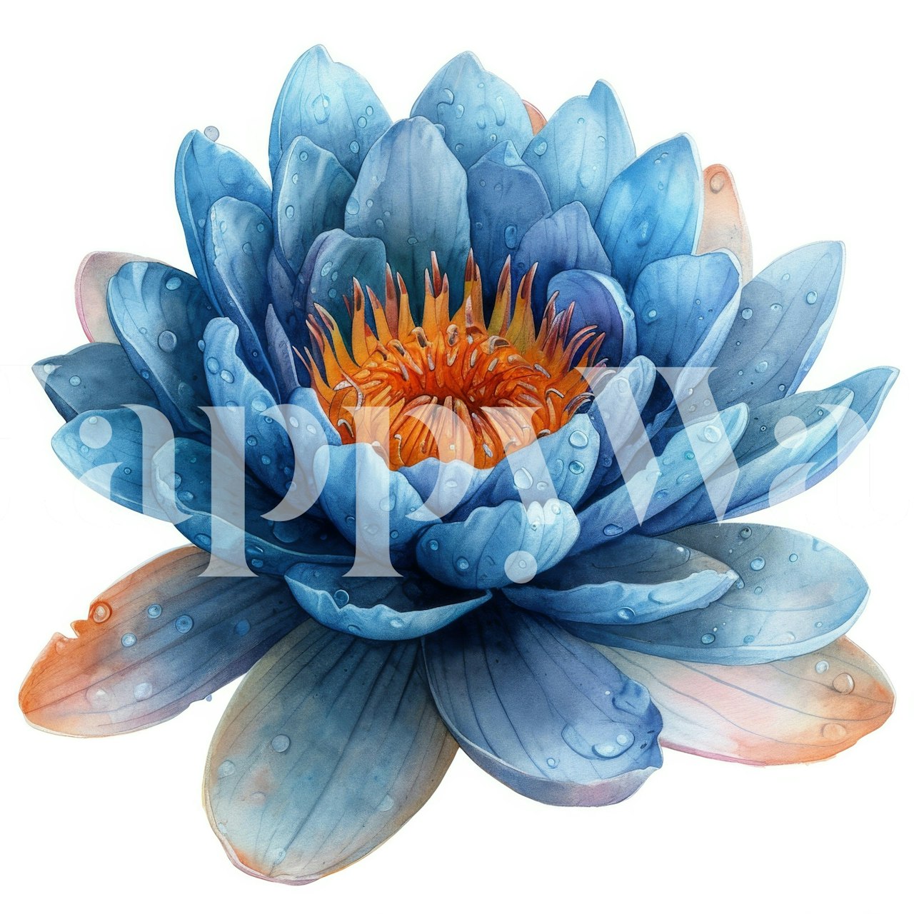 Water Lily Bloom wallpaper in a room