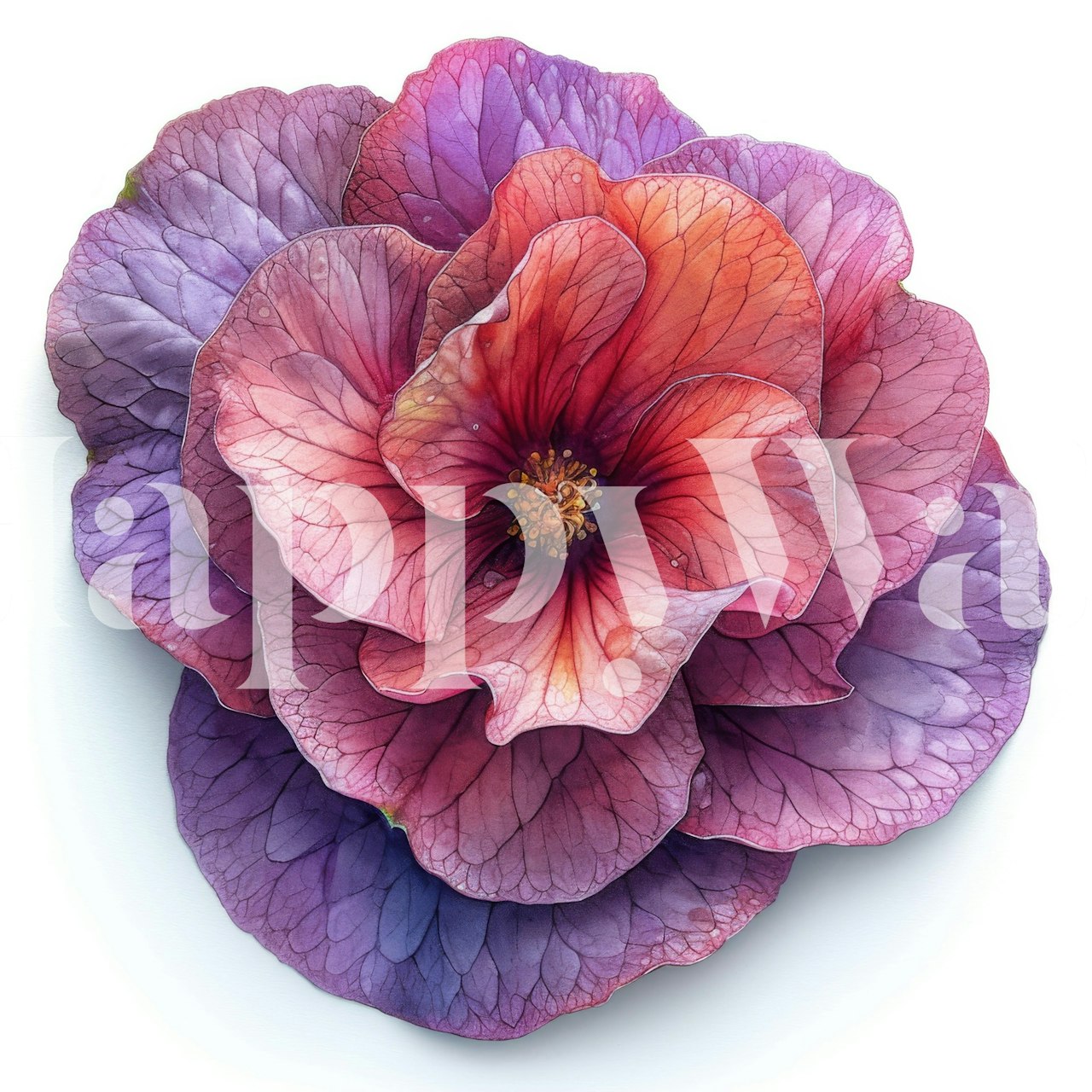 Large pink and purple wax begonia floral wallpaper