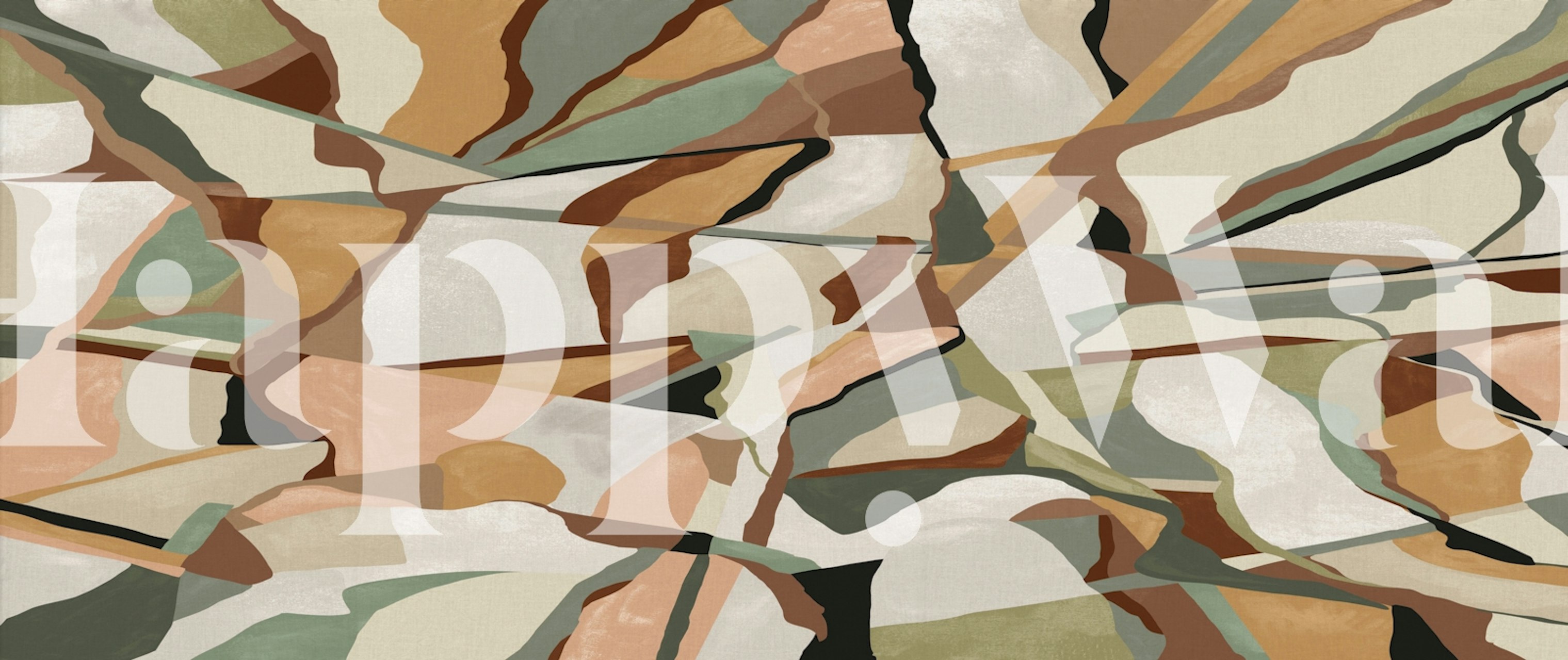 Abstract geometric patterns in earthy colors, Mid Century style wallpaper