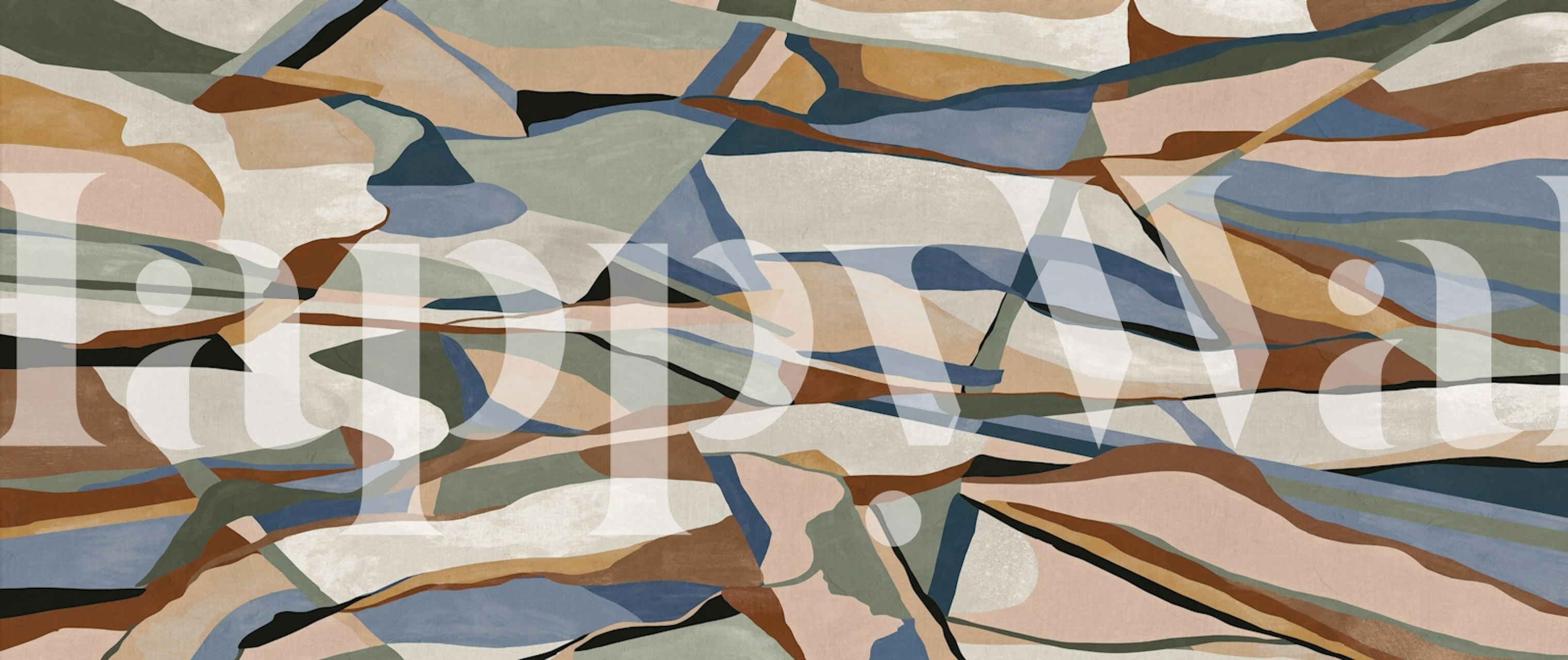 Mid Century Boho Colors wallpaper in a room