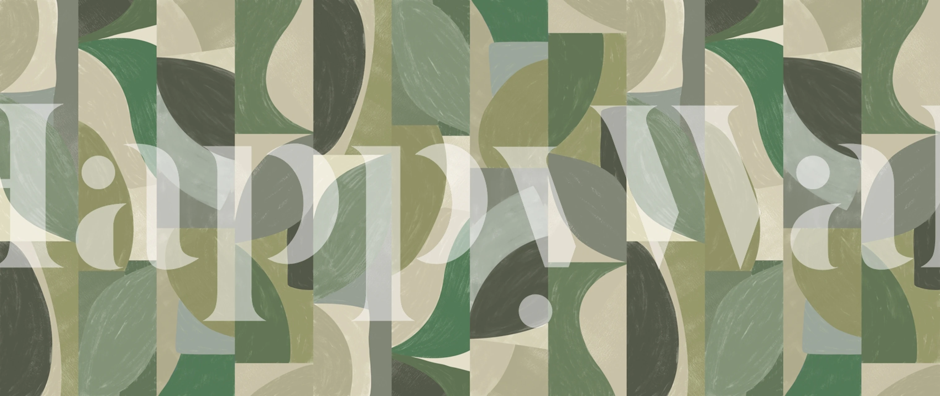 Mid Century Forests wallpaper design in a room