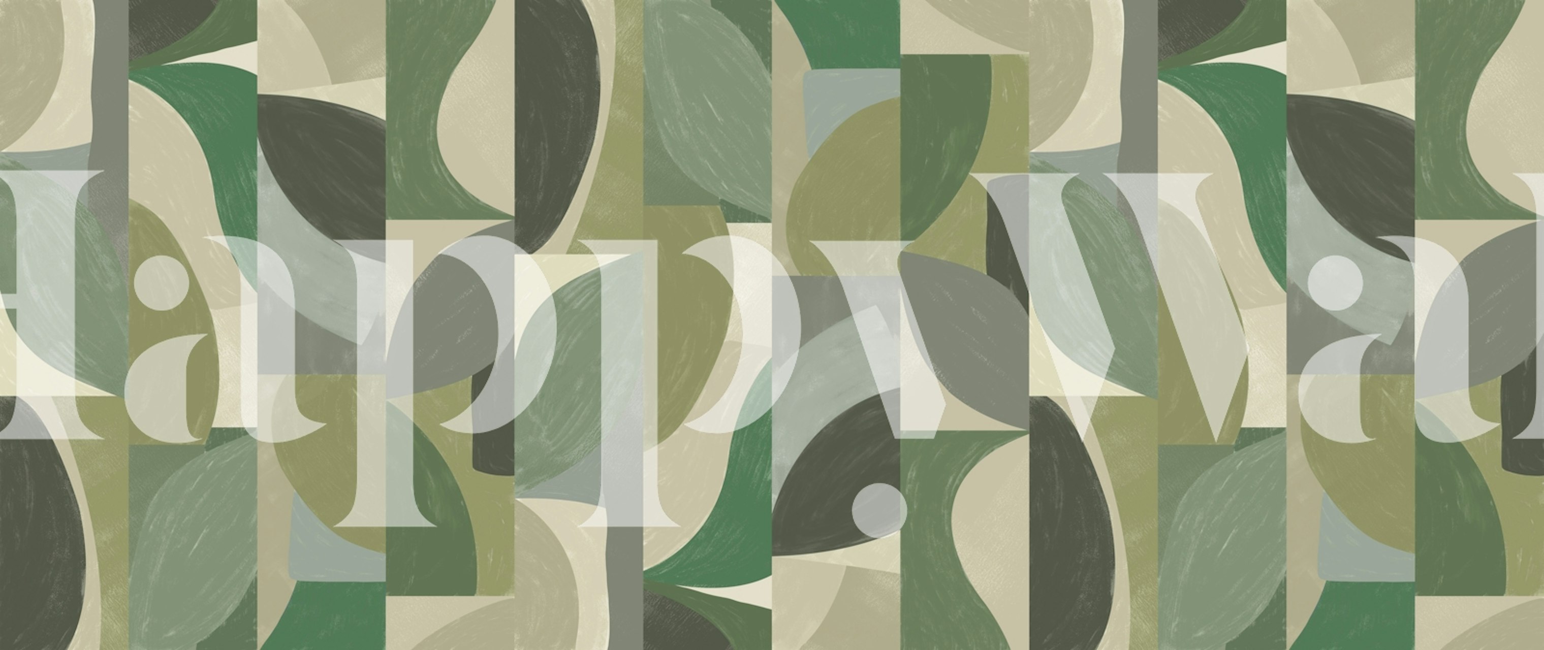 Mid Century Forests wallpaper design in a room