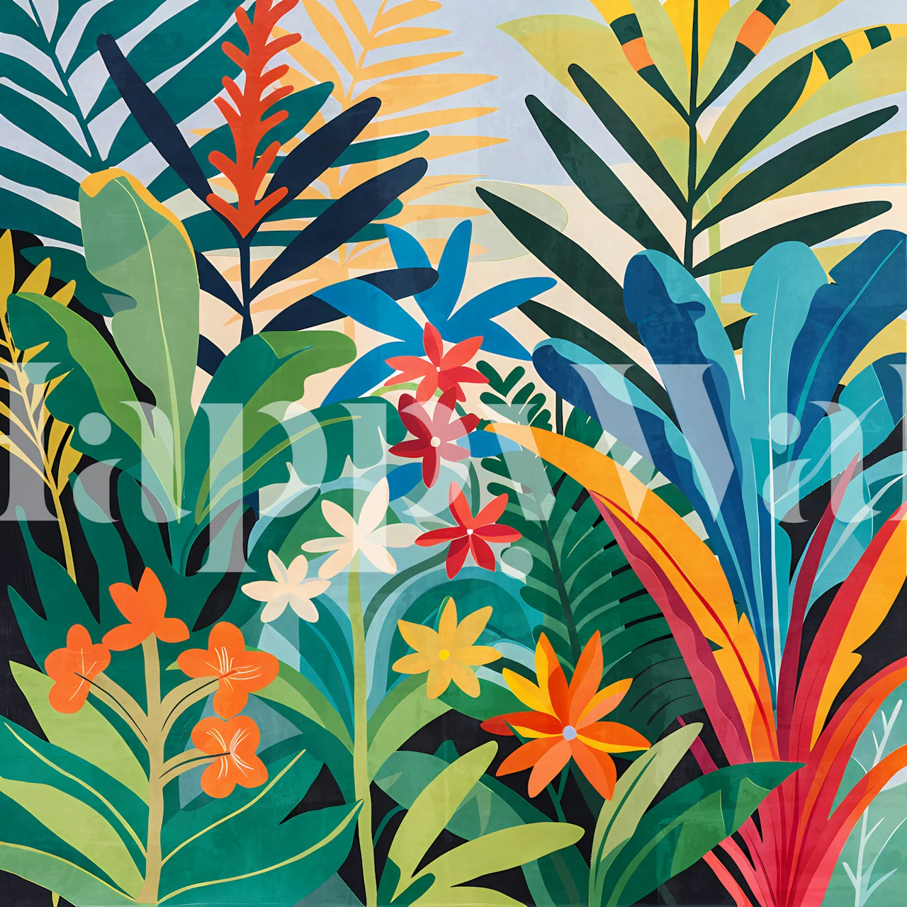 Tropical Garden Escape tapet i et rum