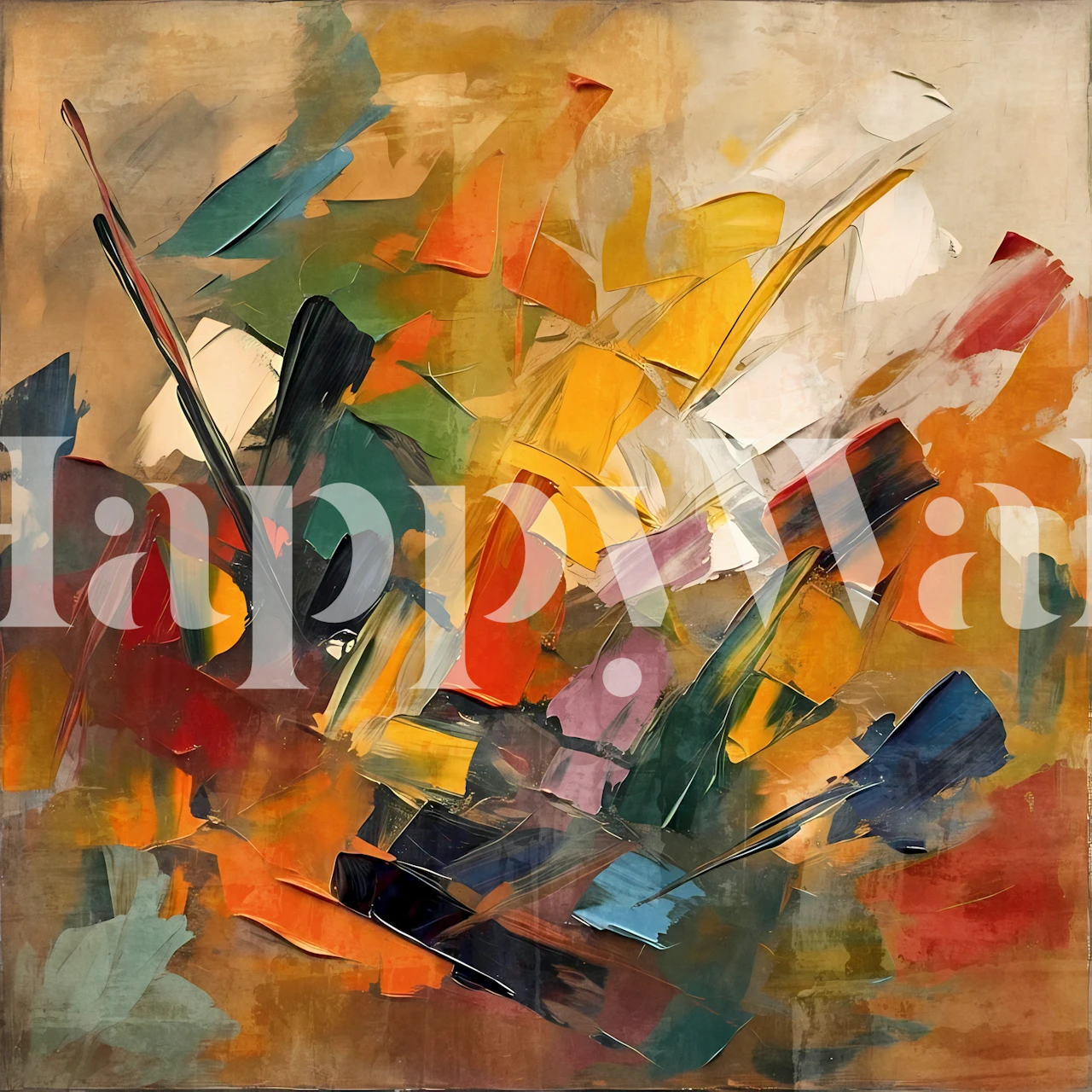 Colorful brushstroke patterns in vibrant colors wallpaper