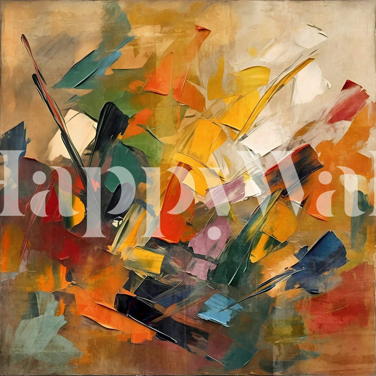 Colorful brushstroke patterns in vibrant colors wallpaper