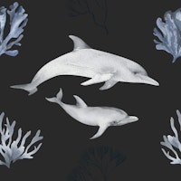 Underwater Dolphin Scene Pattern papiers peint