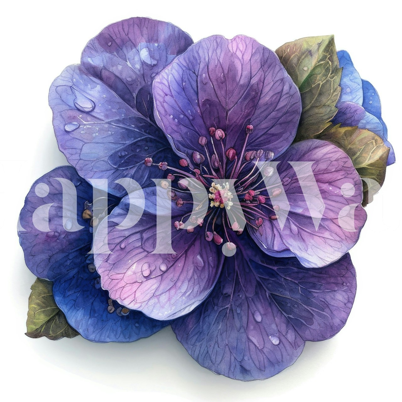 Tapeta Pulmonaria Bloom v prostorovém uspořádání