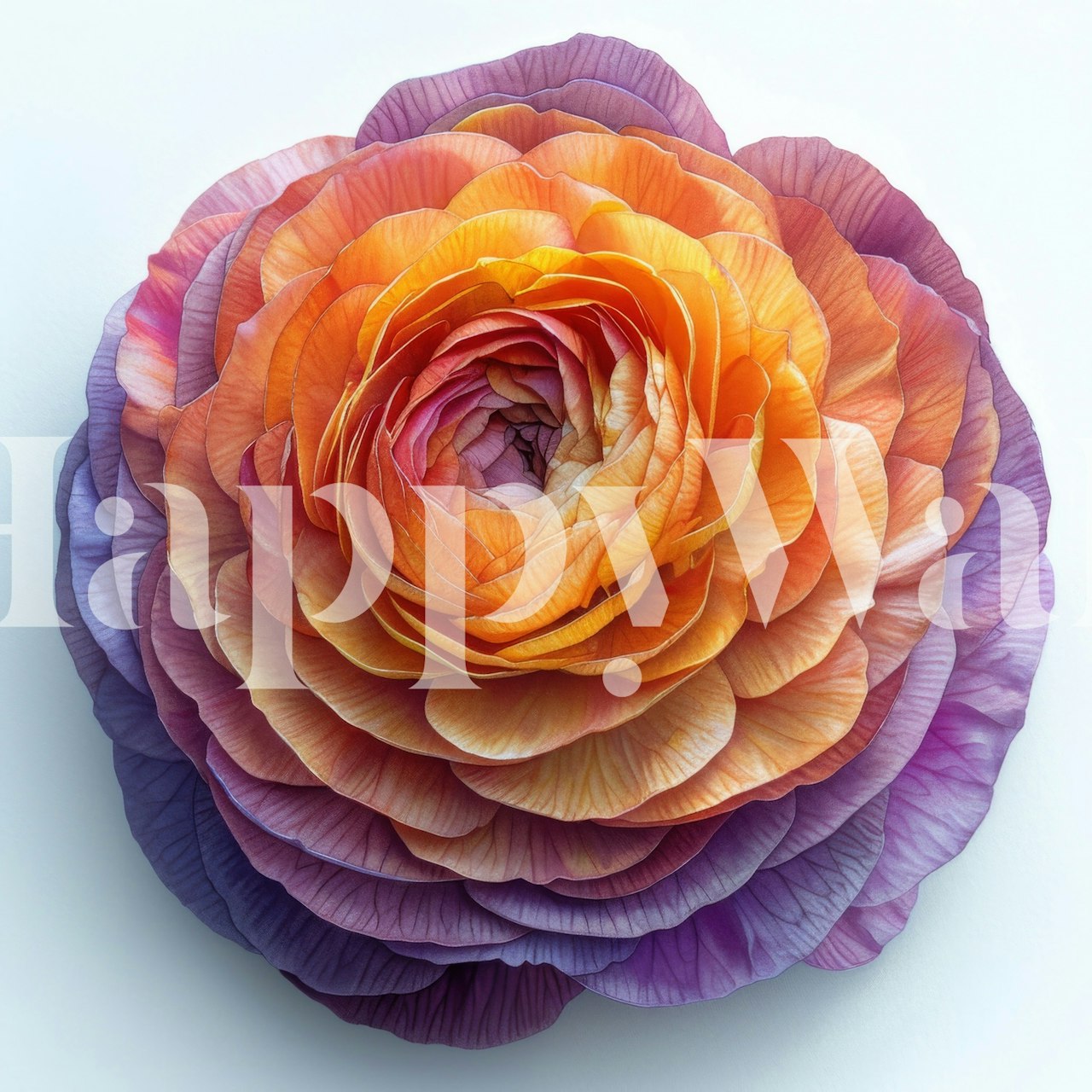 Ranunculus Bloom wallpaper in a room