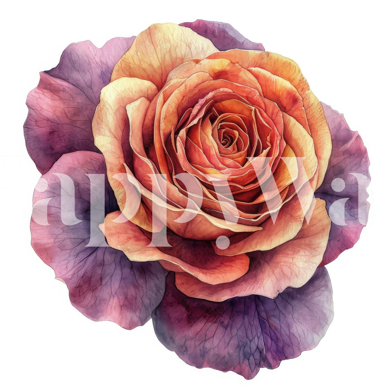 Rose Bloom floral wallpaper in a room