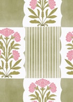 Block Print Style Vintage Floral ταπετσαρία