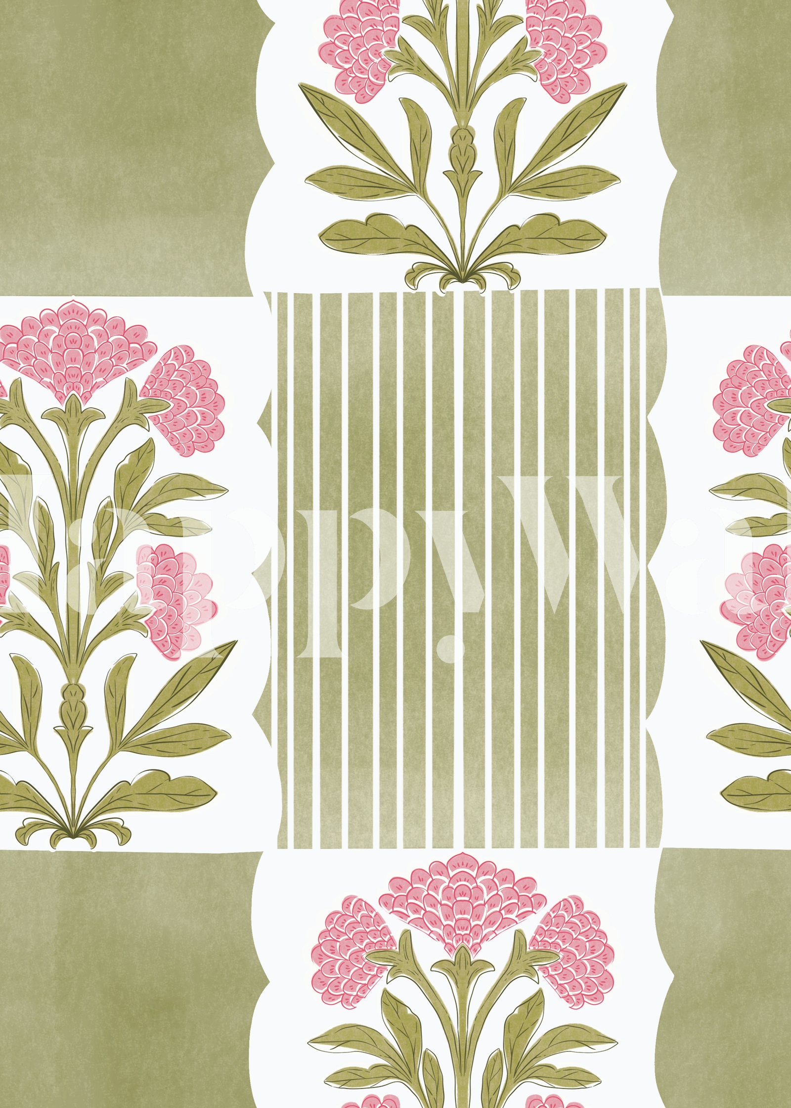 Pink Floral Vintage Wallpaper for Bedroom Decor