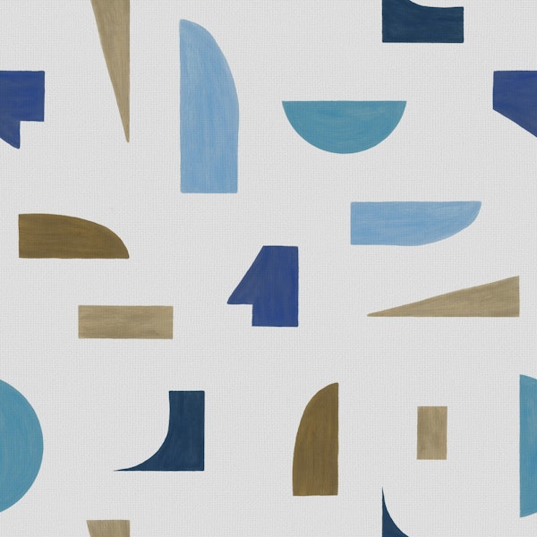 Blue & Brown Geometric II