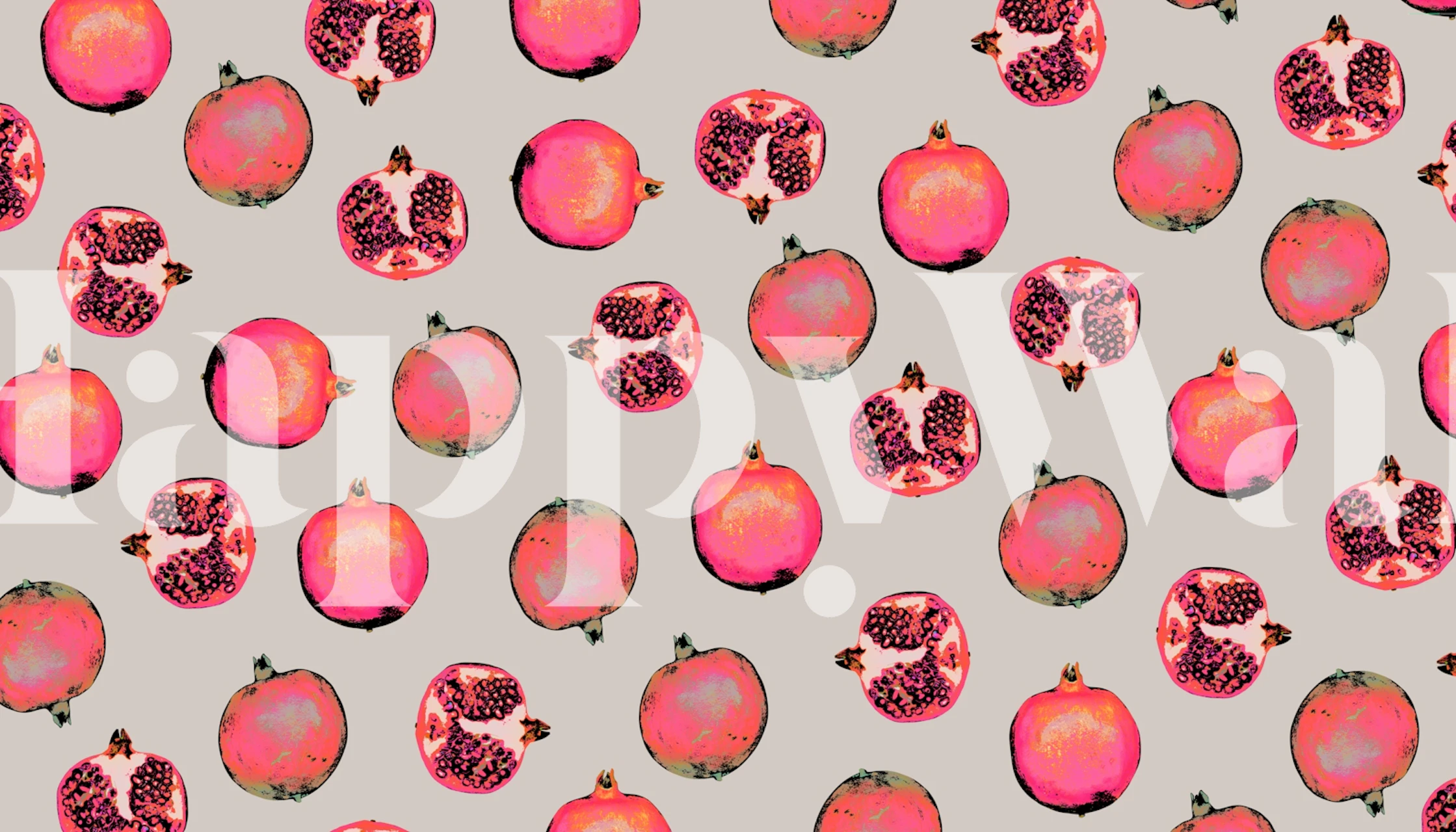 Pomegranate pattern wallpaper in a room