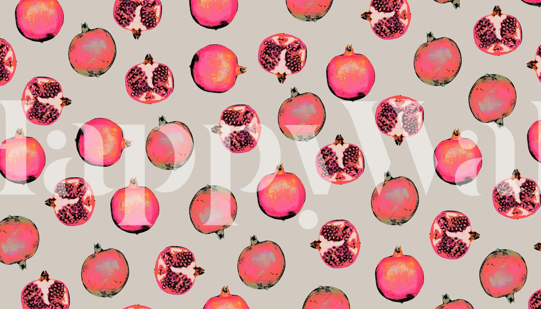 Ταπετσαρία σχέδιο Ρόδι σε ένα δωμάτιο