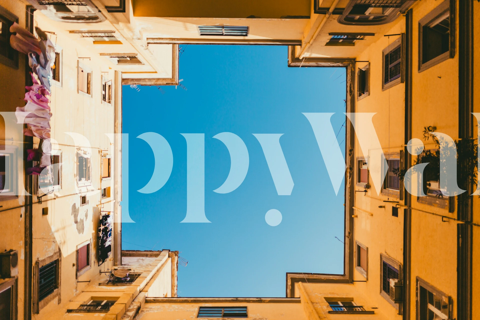 Sunny Napoli Lookout tapetdesign i et rum