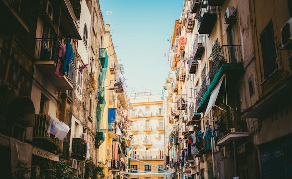 Sunlit City Facade in Napoli