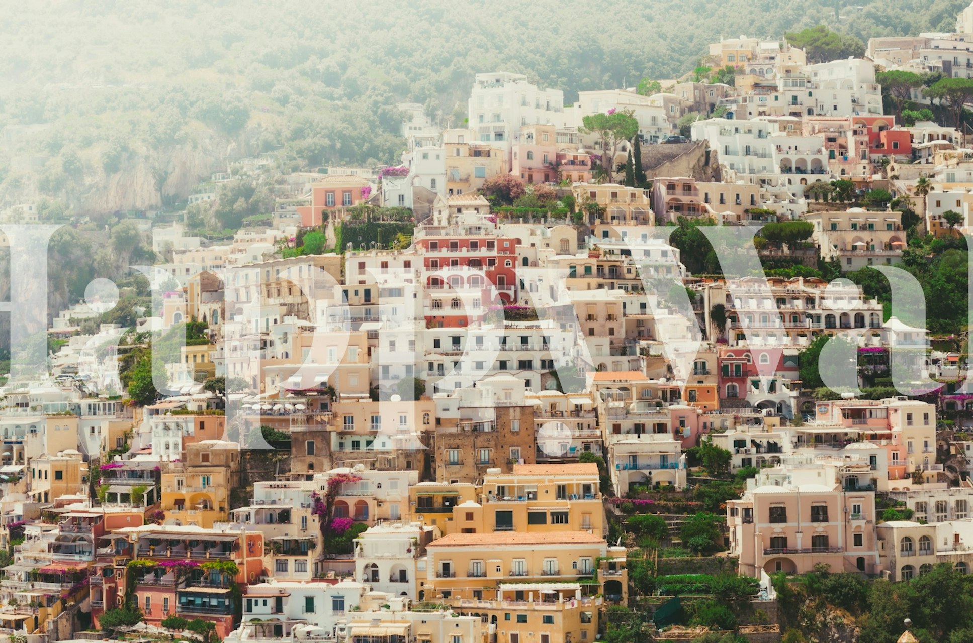 Colorful Italian architecture houses with vibrant colors wallpaper