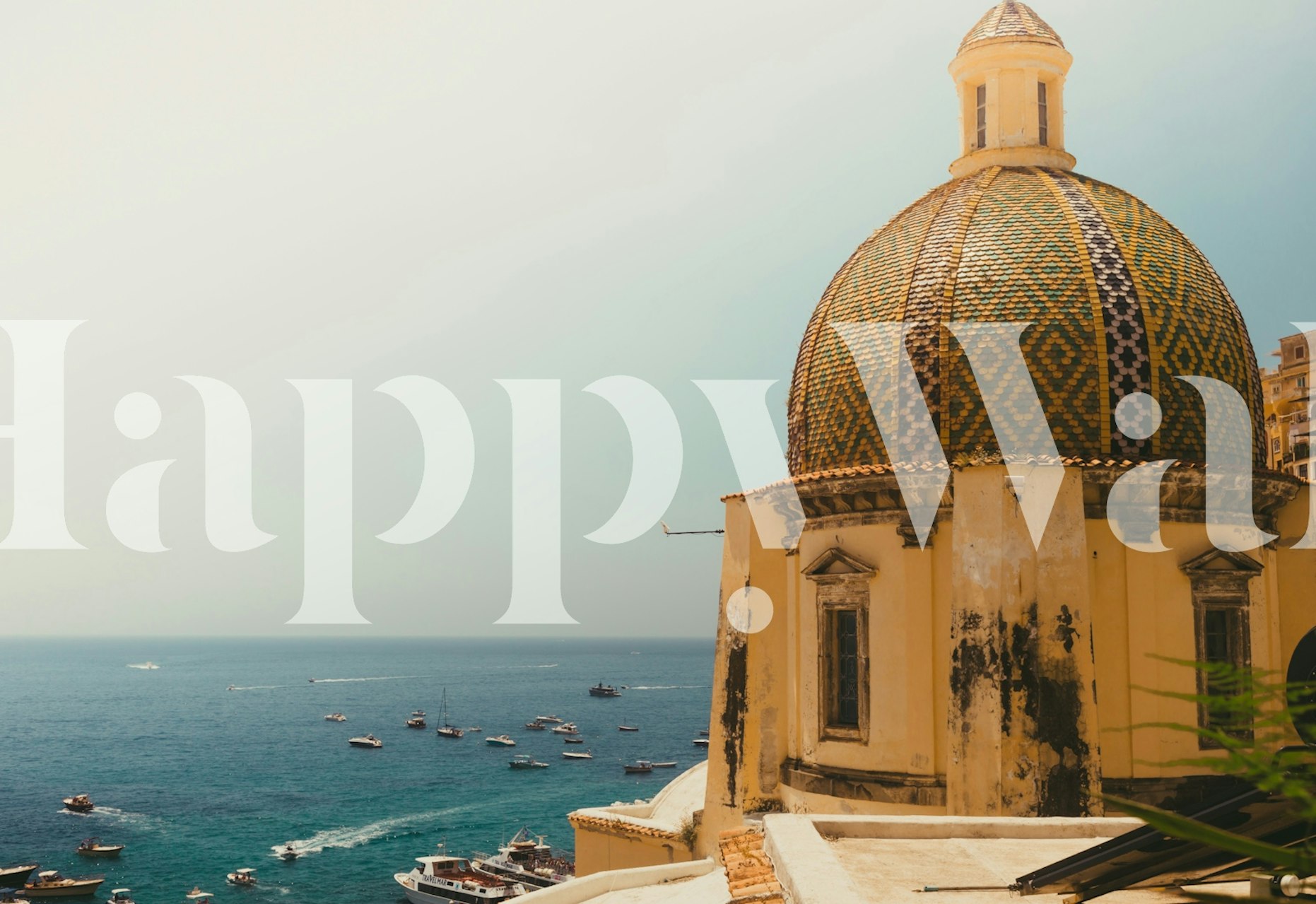 Historic Amalfi Coastal Views wallpaper in a room