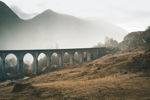 Misty Bridge in the Scottish Highlands
