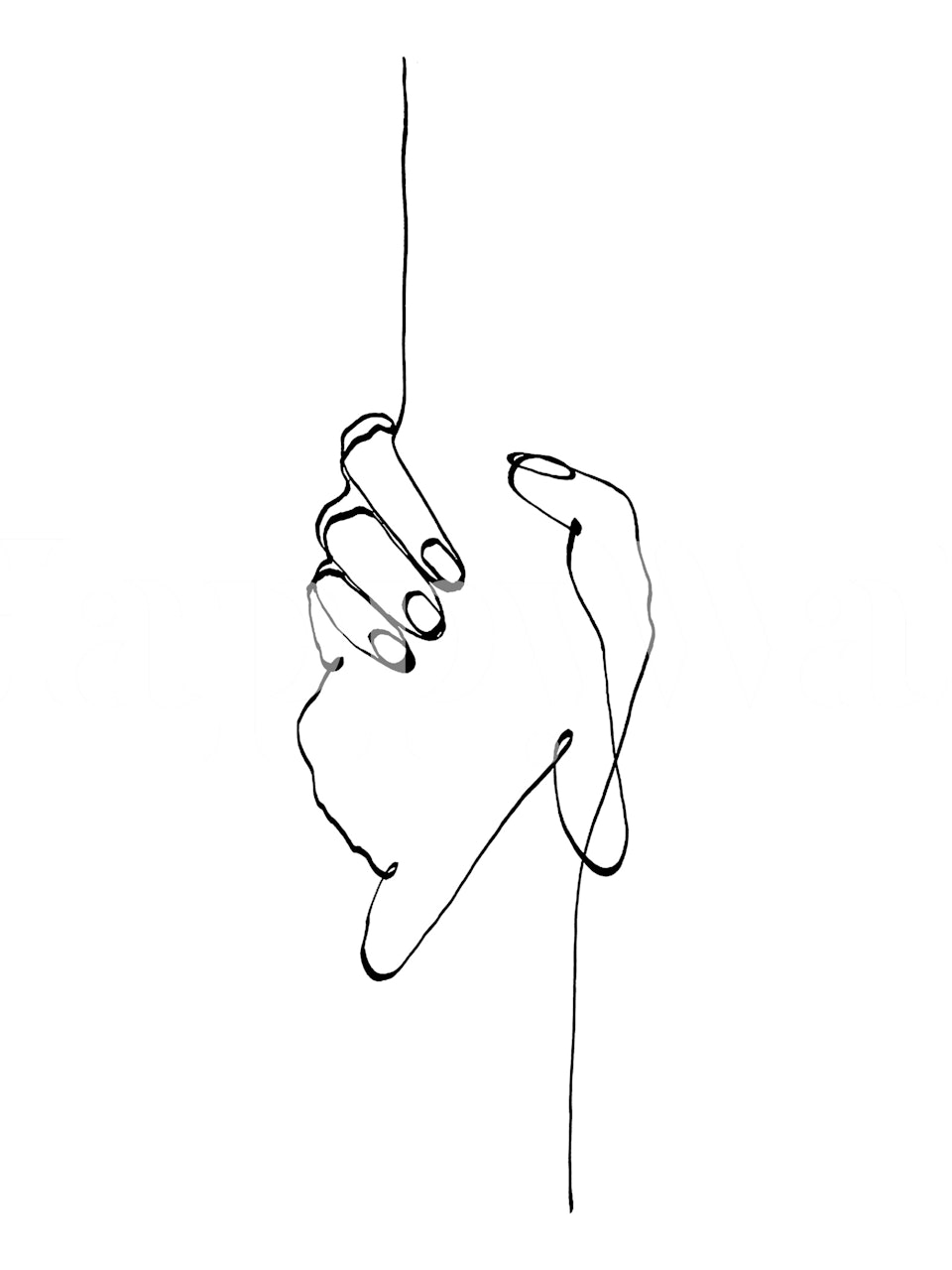 Line art wallpaper featuring helping hands