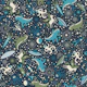 Space Adventure with Monsters - teal navy