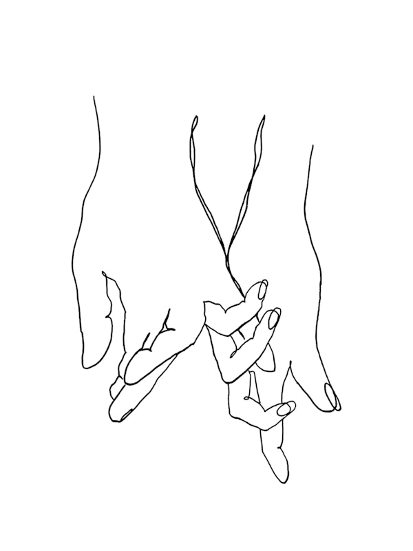 Line Art // Hand in hand