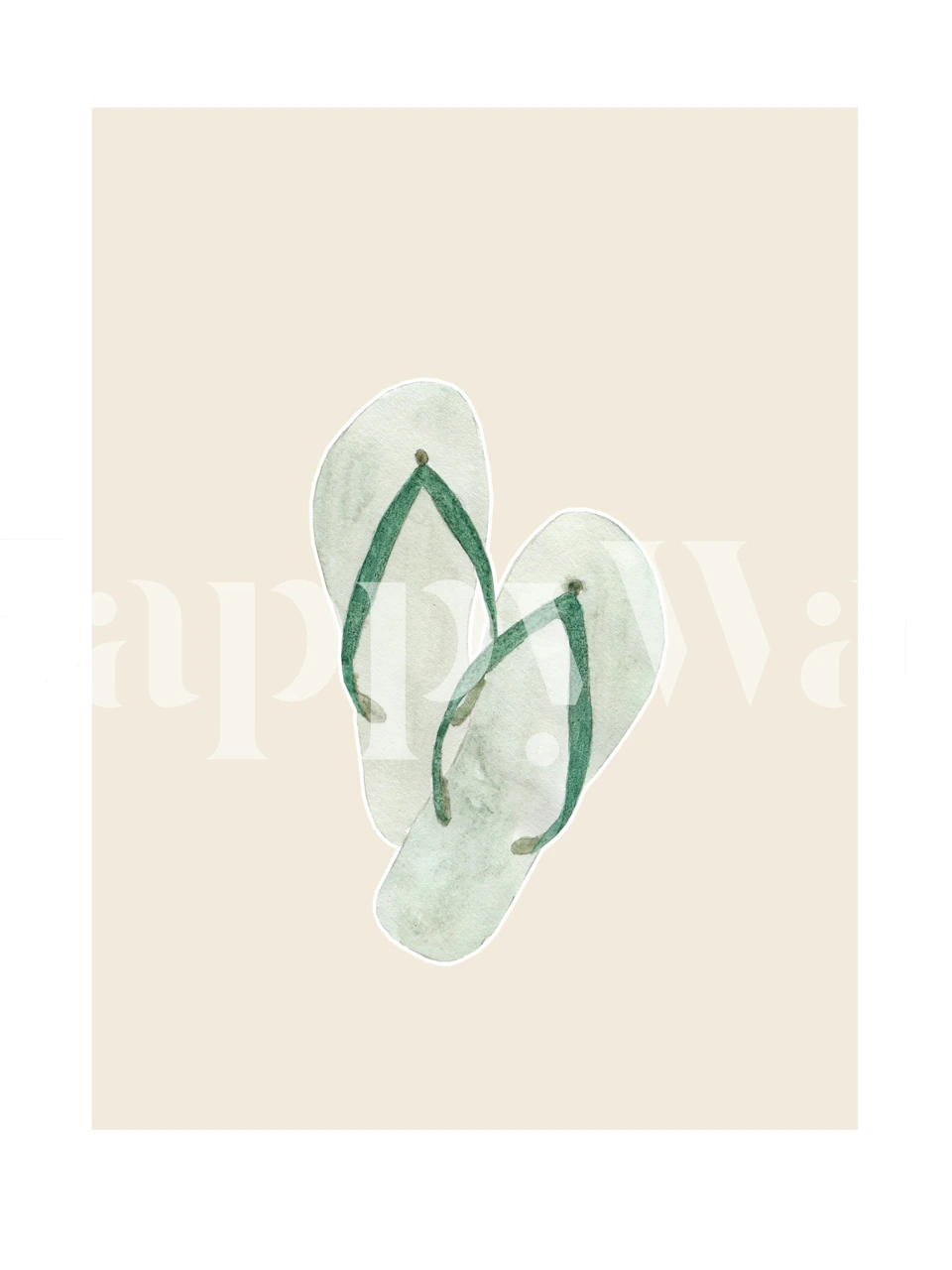 Papier peint Beachtime Sandals présenté dans une pièce