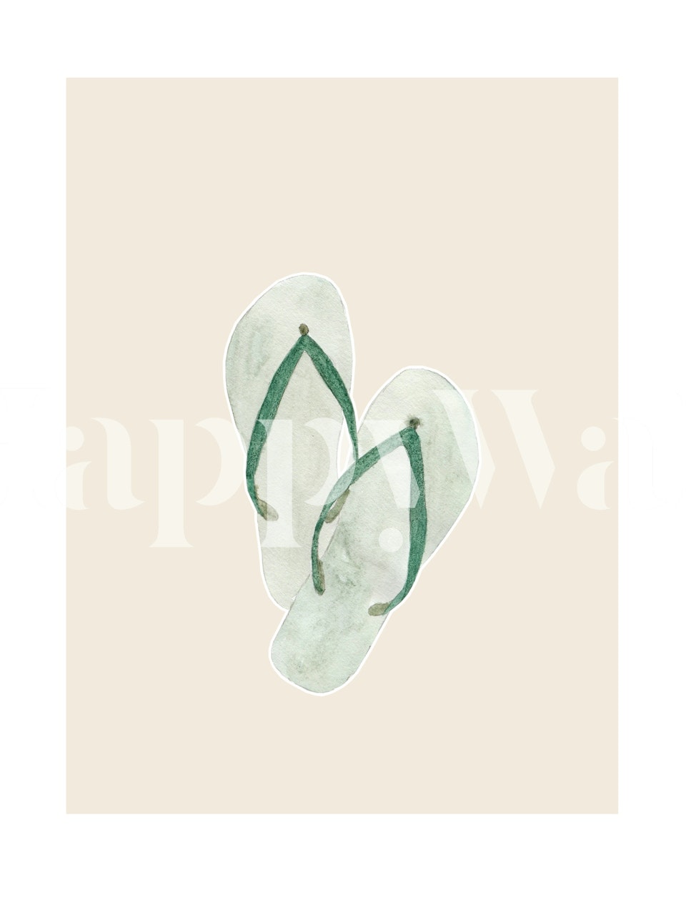 Tapeta Beachtime Sandals zobrazená v místnosti